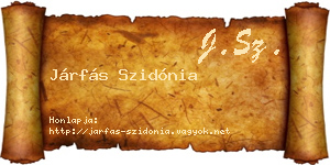 Járfás Szidónia névjegykártya