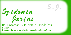 szidonia jarfas business card
